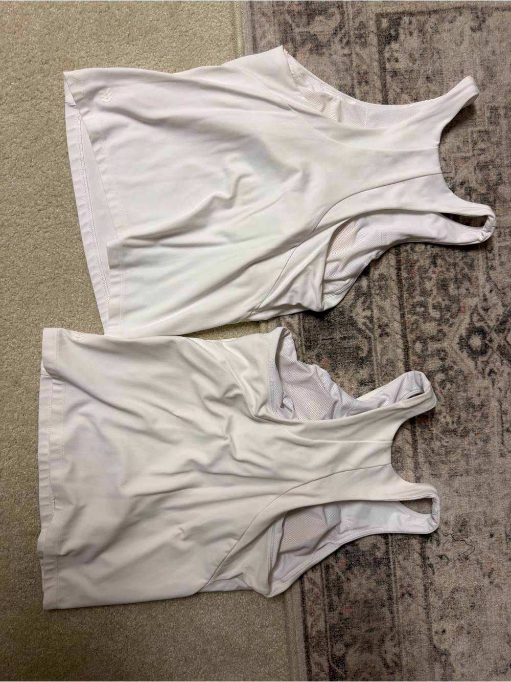 All In Motion White Racerback Tank Tops - Picture 2 of 2